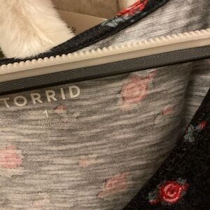 Torrid Black Floral Blouse